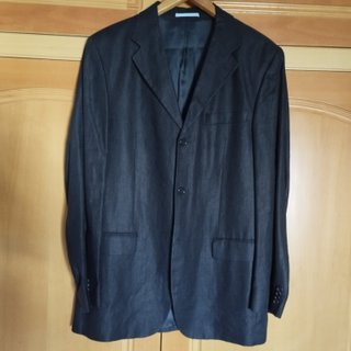 Traje de lino Massimo Dutti azul