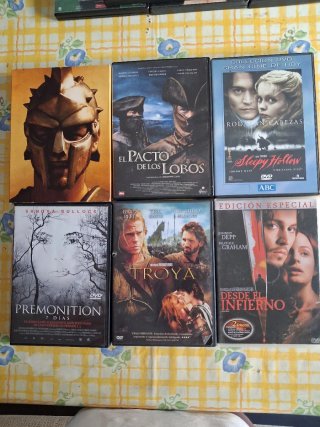 Lote 4 Películas DVD: Troya, Sleepy Hollow, etc.
