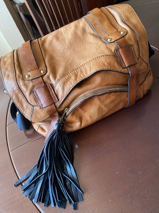 Bolso Uterqüe piel marrón y negro