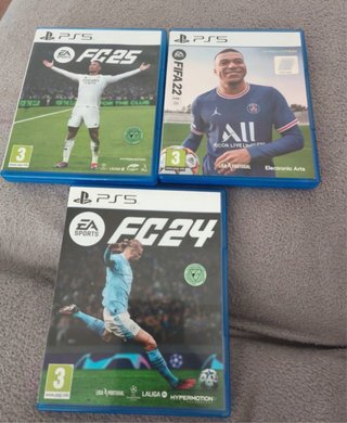 Lote 3 Juegos PS5: FC 25, FIFA 22, FC 24