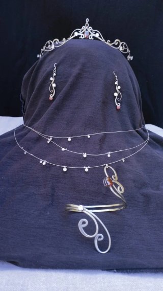 Conjunto Joyas Medievales Boda Tiara Pendientes