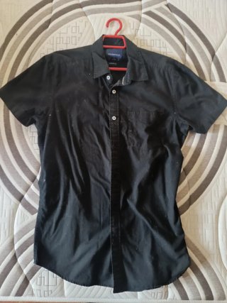 Camisa Springfield Negra Manga Corta