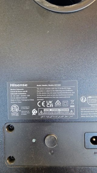 Home cinema Hisense negro