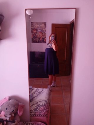 Vestido azul plateado