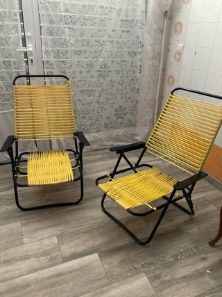 2 Sillones Plegables Amarillos