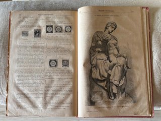 Libro antiguo 1871 Le Magasin Pittoresque Sello Ma