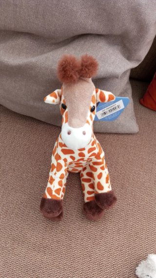 Peluche Jirafa Naranja y Blanco