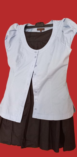 Camisa azul Adolfo Dominguez talla 38 y falda.