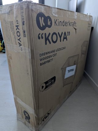 Cuna KOYA Kinderkraft (madera blanca y natural).