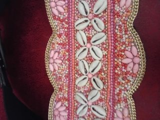 Cinturón Boho Conchas Rosa Ajustable