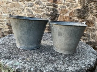 2 Cubos Metálicos Zinc Antiguos 33x18