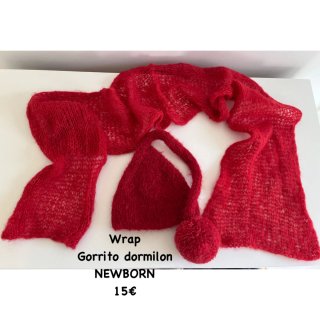 Conjunto gorrito y wrap para bebé