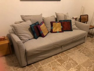 Divano letto 3 posti beige ikea
