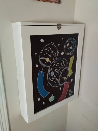Escritorio Plegable con Estantería Blanca