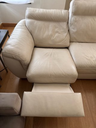 Sofá Natuzzi Chaise Longue Piel Beige