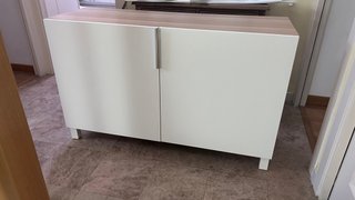 Mueble Besta Ikea Blanco y Roble