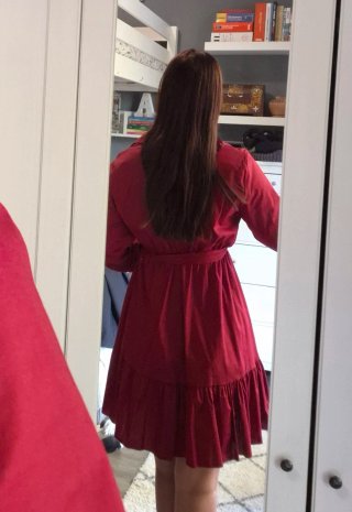 Vestito rosso con cinturino Made in Italy tgXS/S
