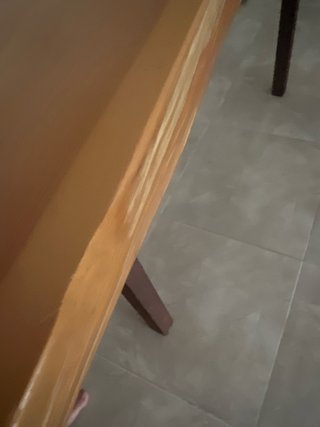 Mesa madera maciza y hierro forjado