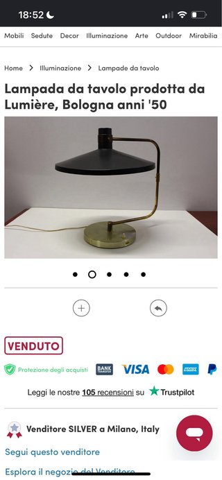 Lampada da tavolo Lumière - Design moderno ottone