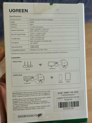 UGREEN USB WiFi 6 AX1800 Adaptador WiFi USB PC