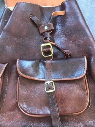 Mochila zurrón piel caza