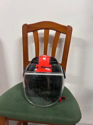 Casco LS2 Moto Negro y Rojo