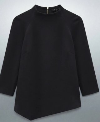 Top Zara Estructurado Negro XS