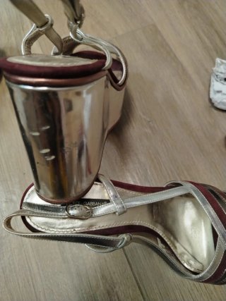 Sandali Dolce & Gabbana bordo e Argento