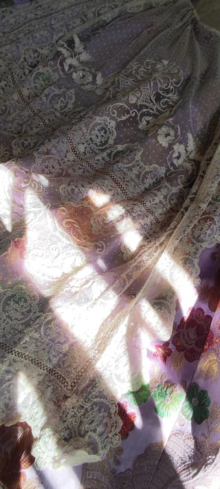 Traje de Fallera Niña Morado Floral