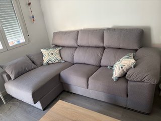 Sofá modular gris de tela