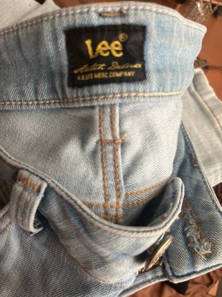 Pantalones Lee Elásticos Azul Claro Talla 36