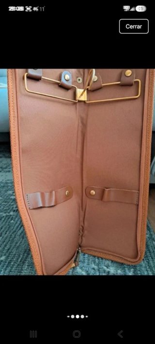 Porta cravatte in pelle color cognac