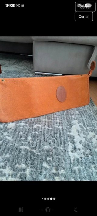 Porta cravatte in pelle color cognac