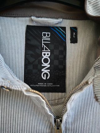 Chaqueta Harrington Billabong Rayas Gris Marrón