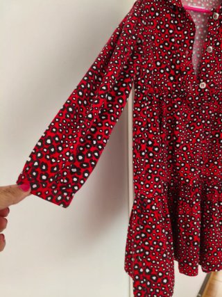 Vestido Mayoral Estampado Floral Rojo T7