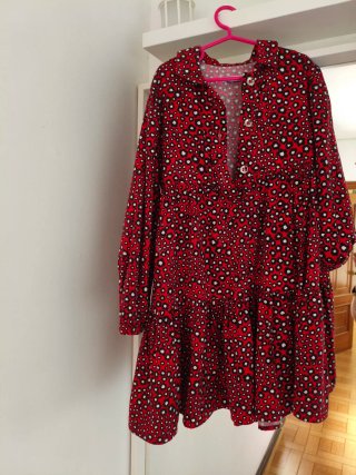 Vestido Mayoral Estampado Floral Rojo T7