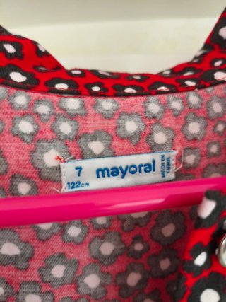 Vestido Mayoral Estampado Floral Rojo T7