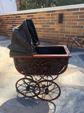 Cochecito Muñecas Antiguo Madera y Hierro