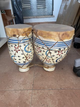 Pareja de tambores ceramicos decorativos