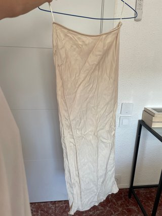 Falda larga beige