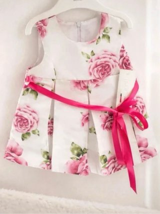 Vestito bambina fiori rosa