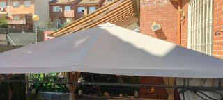 Mesa y 6 Sillas Exterior con Pérgola