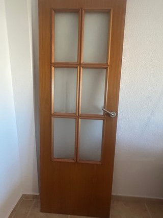 Puerta madera cristal 6 paneles