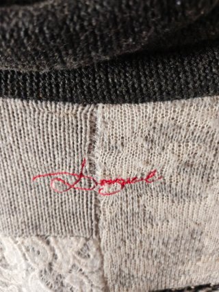 Cárdigan Desigual XL Gris y Blanco