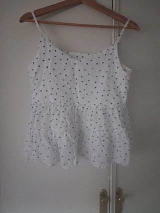 Top tirante mujer blanco estampado corazones