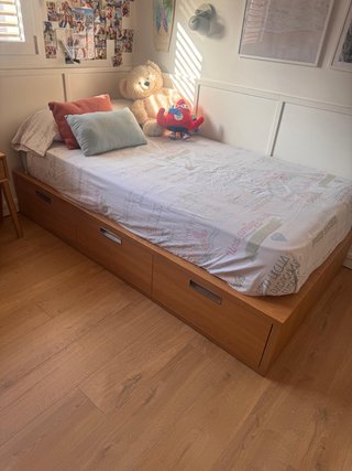 Cama juvenil madera con cajones