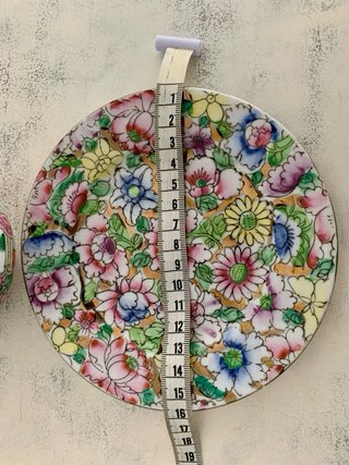 Cuenco y plato porcelana china decorado