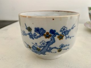 Cuenco y plato porcelana china decorado