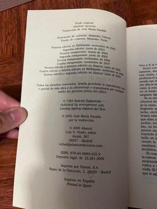 Libro the witcher: El último deseo