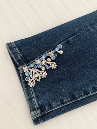 Fracomina Jeans Betty Cropped Strass Tg 29